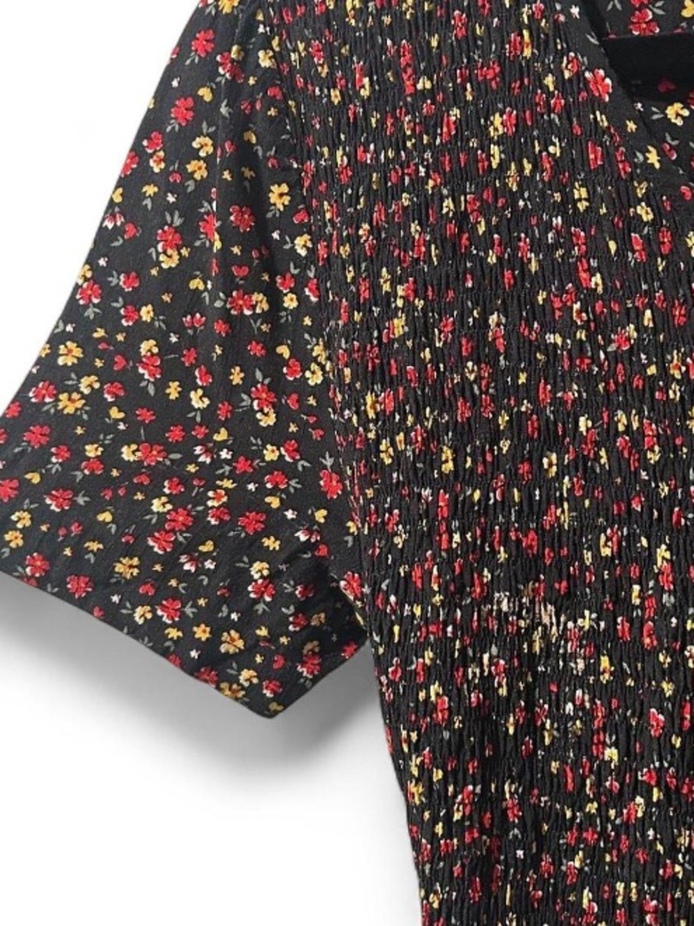 Vintage Black Ditsy Floral Dress Cottagecore Prairie Y2K Maxi Dress - Picture 4 of 8